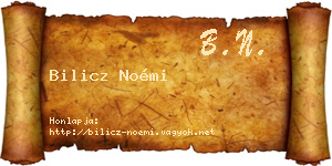 Bilicz Noémi névjegykártya